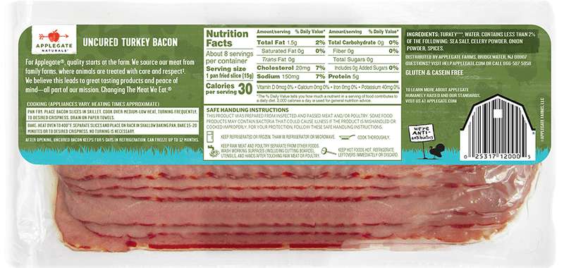 Products Bacon Natural Turkey Bacon Applegate