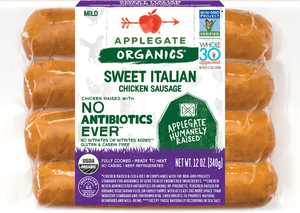 Organic Sweet Italian Chicken Sausage Front