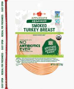 Applegate Organic Smoked Turkey Breast Sliced Front