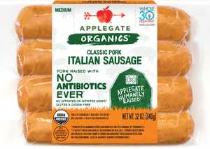 Applegate Organics Classic Pork Italian Sausage - Front of Package
