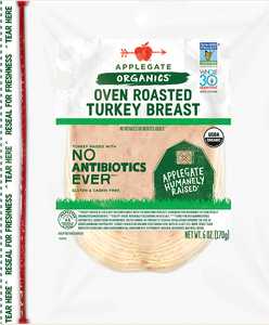 Applegate Organic Oven Roasted Turkey Sliced Front