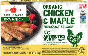 Organic Chicken Maple Breakfast Sausage Link Planogram Straight On Front View