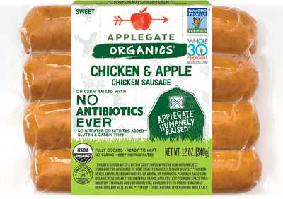 Organic Chicken Apple Dinner Sausage Front