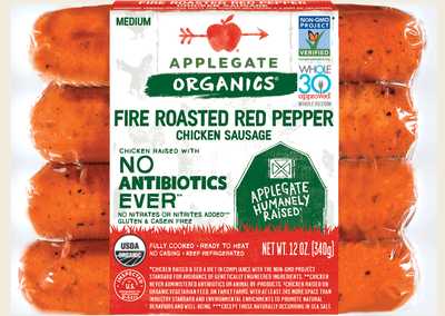 Organic Fire Roasted Red Pepper Chicken Sausage Front