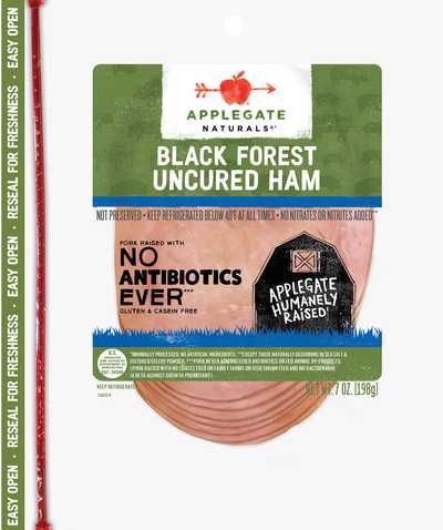 Applegate Natural Black Forest Uncured Ham Sliced Front