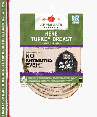 Applegate Natural Herb Turkey Breast Sliced Front