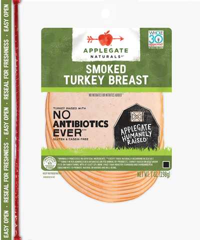 Applegate Natural Smoked Turkey Breast Sliced Front