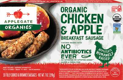 Organic Chicken Apple Breakfast Sausage Link Planogram Straight On Front View