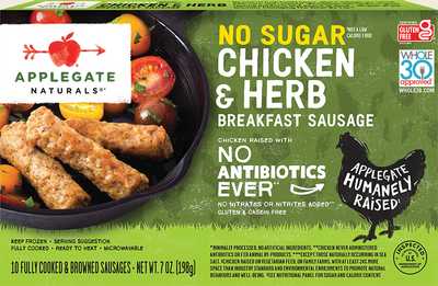Natural No Sugar Chicken Herb Breakfast Sausage Links Planogram Straight On Front View