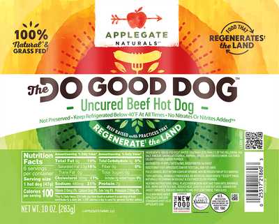 Do Good Dog Regenerative Natural Beef Hot Dog Planogram Straight On Front Shot