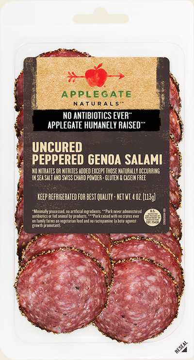 Applegate Natural Peppered Genoa Salami Front