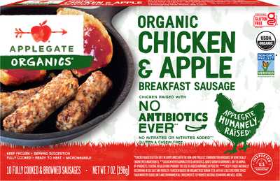 Organic Chicken Apple Breakfast Sausage Link Planogram Straight On Front View