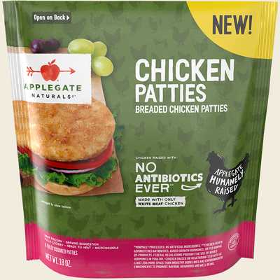 Applegate Naturals Chicken Patties Family Size 18oz Front