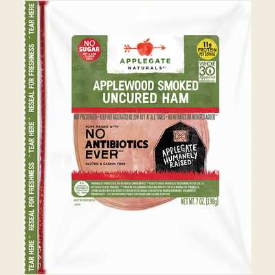 Applegate Naturals Applewood Smoked Ham Front of Pack 