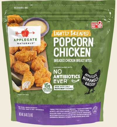 Natural Lightly Breaded Popcorn Chicken Front 00025317385657 Tbd