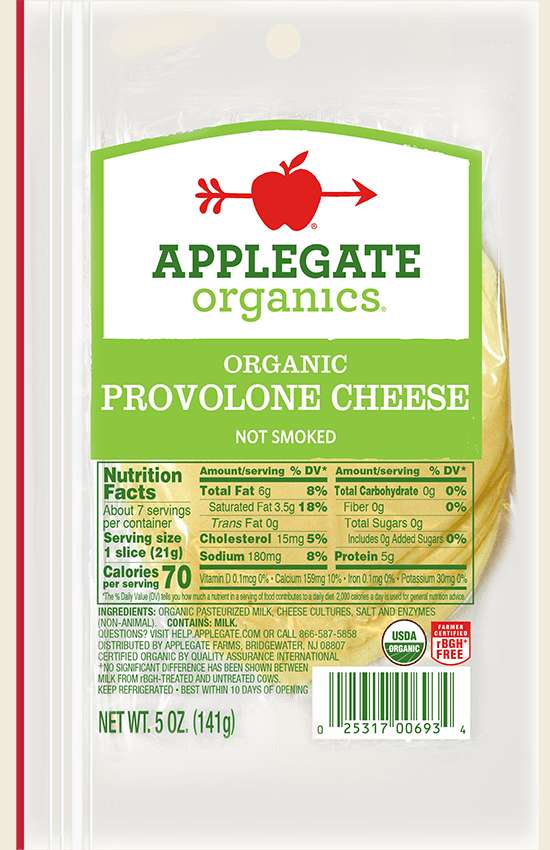 Products - Cheese - Organic Provolone Cheese - Applegate