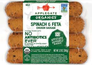 Organic Spinach & Feta Chicken Sausage Front