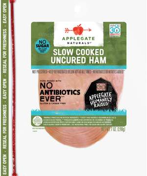 Applegate Natural Slow Cooked Uncured Ham Sliced Front