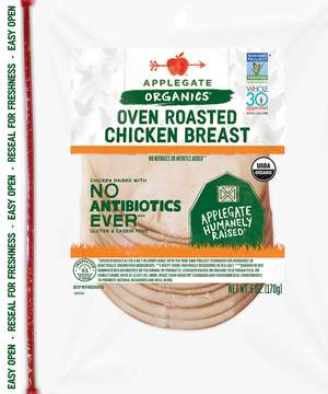 Applegate Organic Oven Roasted Chicken Sliced Front