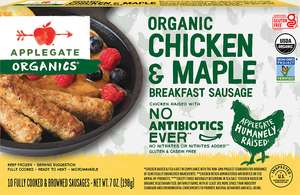 Organic Chicken Maple Breakfast Sausage Link Planogram Straight On Front View