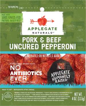 Applegate Natural Pork Beef Pepperoni 4oz Front