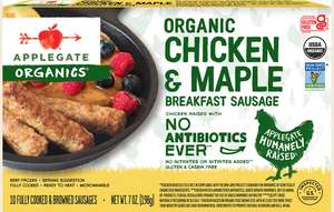 Organic Chicken Maple Breakfast Sausage Link Planogram Straight On Front View