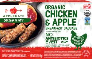 Organic Chicken Apple Breakfast Sausage Link Planogram Straight On Front View