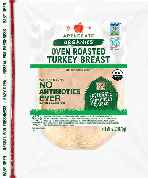 Applegate Organic Oven Roasted Turkey Sliced Front