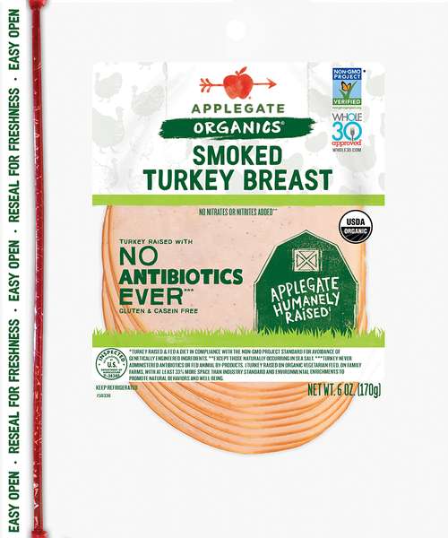 Applegate Organic Smoked Turkey Breast Sliced Front