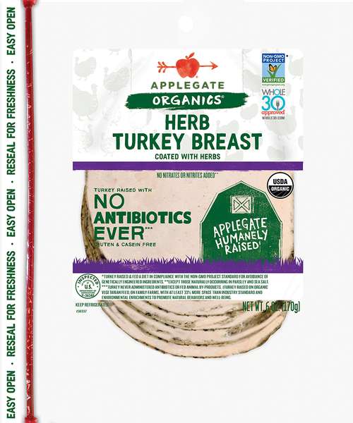 Applegate Organic Herb Turkey Breast Sliced Front