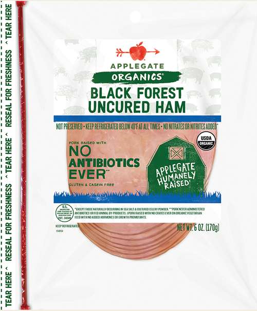 Applegate Organic Black Forest Uncured Ham Sliced Front