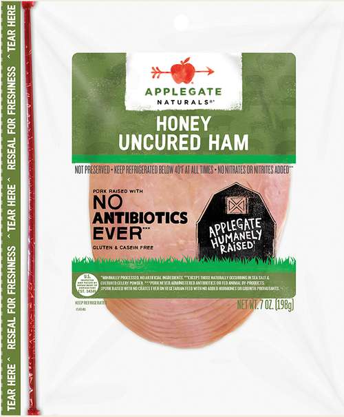 Applegate Natural Honey Unucred Ham Sliced Front