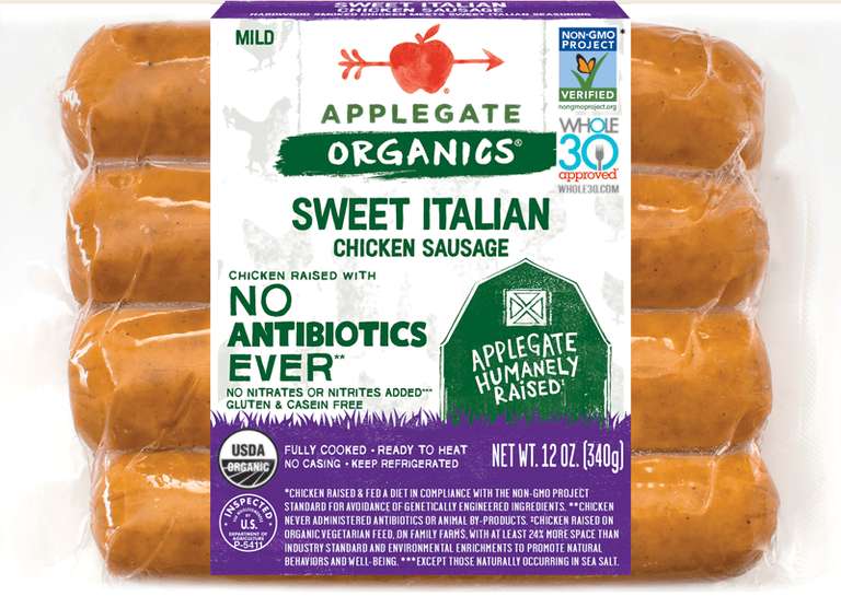Recipes - Italian Sausage, Peppers, and Onion Skewers Recipe - Applegate