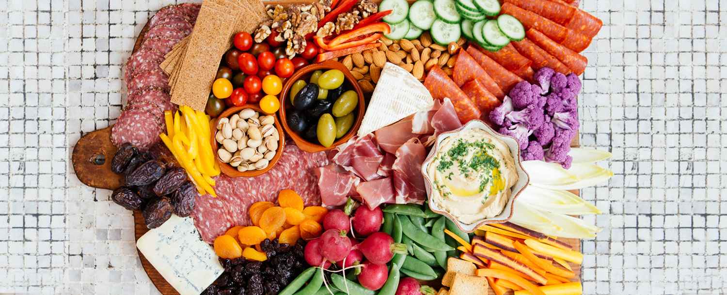 Charcuterie board with Applegate products