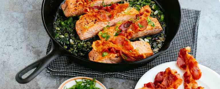 Salmon With Scallions