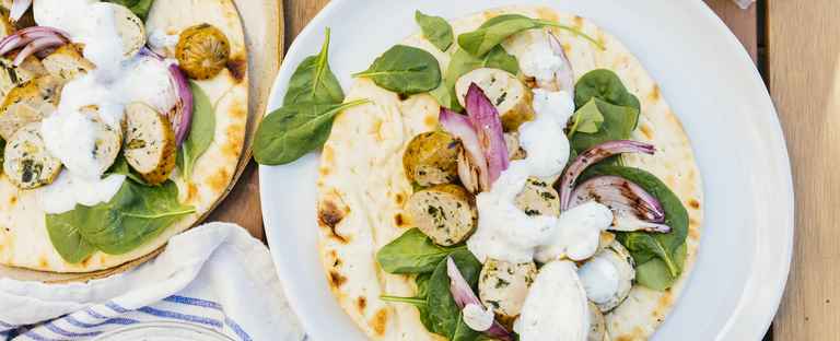 Grilled Spinach Feta Sausage Pita Sandwich1