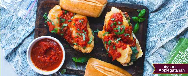 Chicken Parm With Broccoli Rabe Using Applegate Tenders