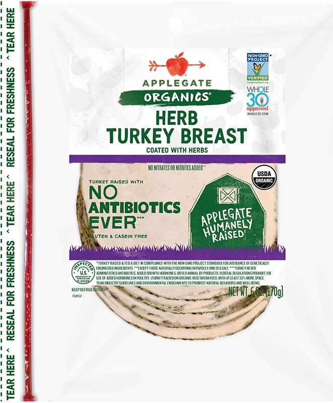 Applegate Organic Herb Turkey Breast Sliced Front