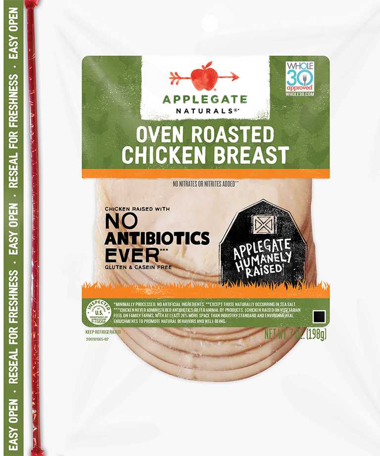 Applegate Natural Oven Roasted Chicken Breast Sliced Front