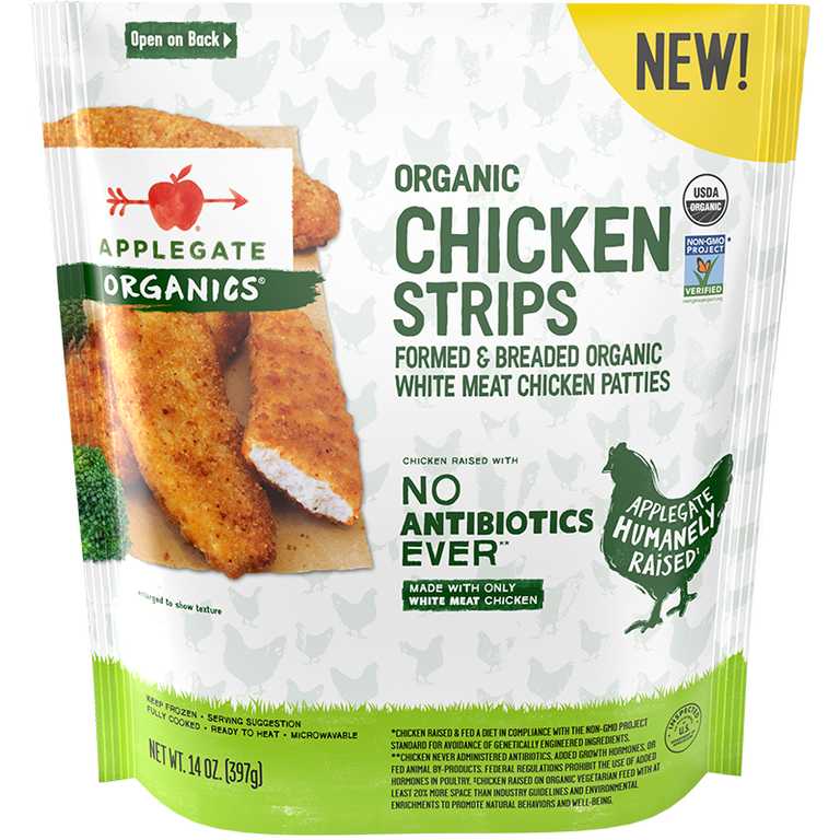 Organic Chicken Strips 14oz Front