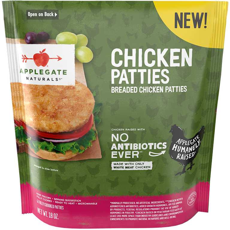 Applegate Naturals Chicken Patties Family Size 18oz Front