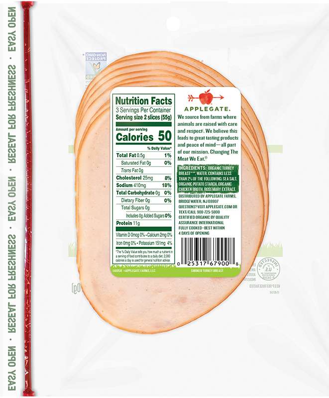 APPLEGATE ORGANICS Organic Smoked Turkey Breast, 6 oz