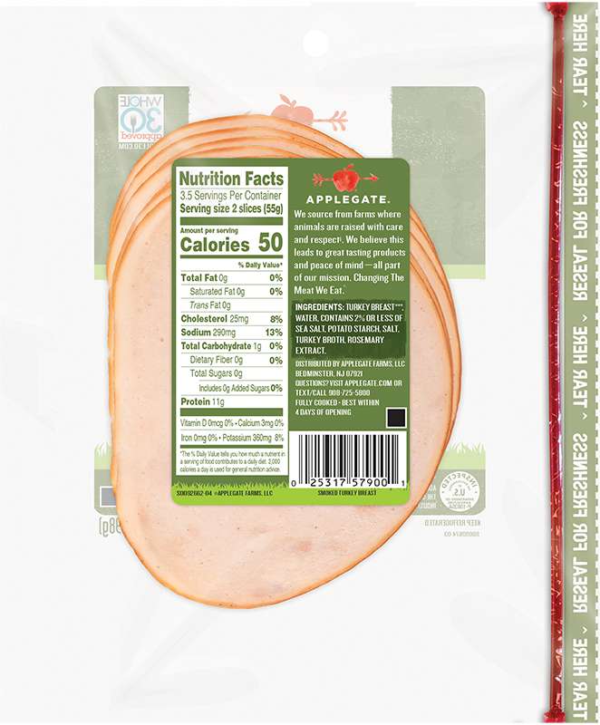 Products - Deli Meat - Natural Smoked Turkey Breast - Applegate