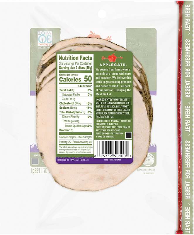 Products - Deli Meat - Natural Herb Turkey Breast - Applegate