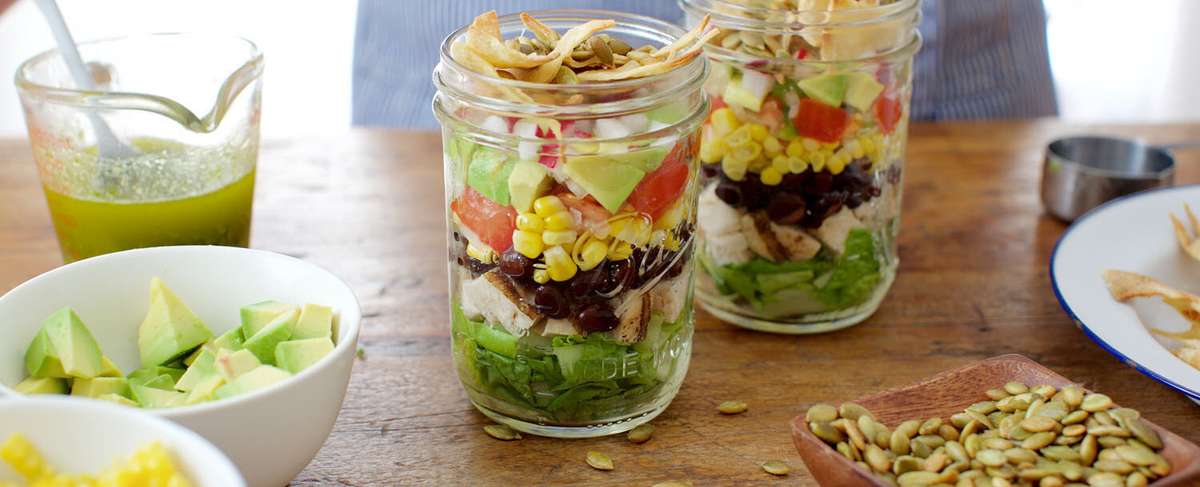 Layered Chicken Taco Salad
