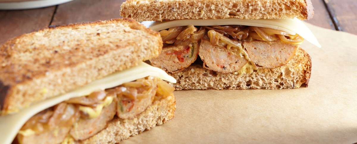 Grilled Sausage Sandwich With Organic Cheese