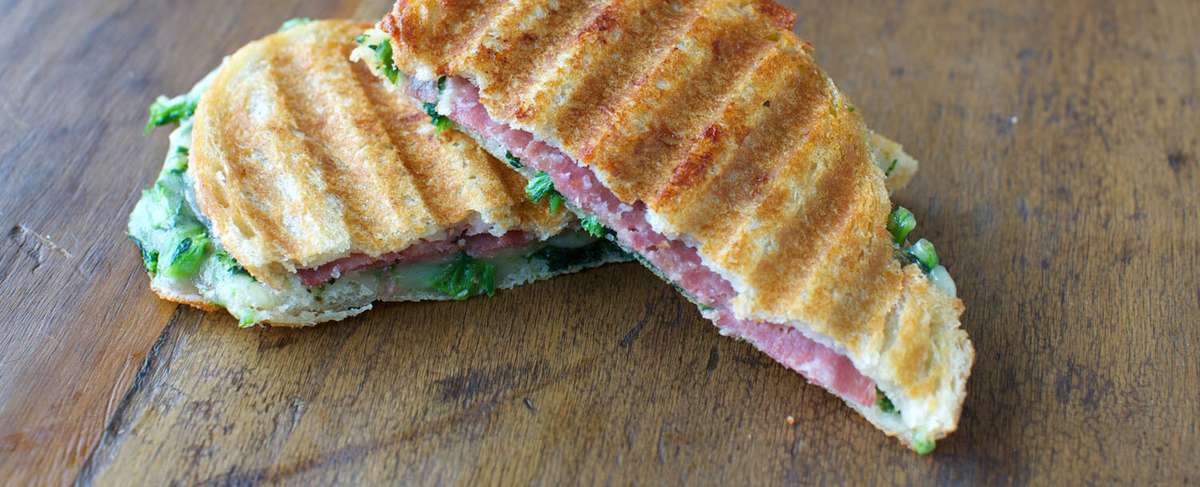 Italian Panini With Broccoli Rabe And Soppressata