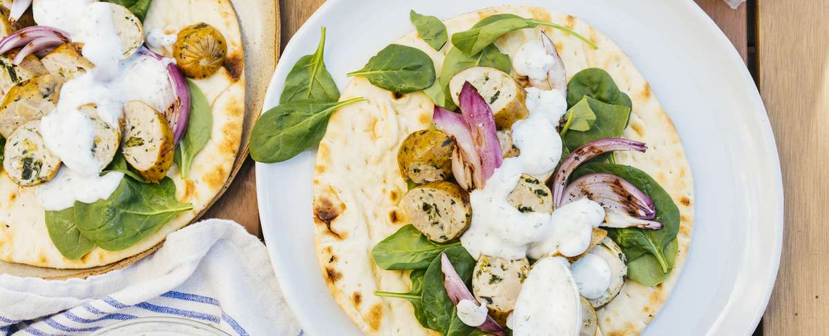 Grilled Spinach Feta Sausage Pita Sandwich1