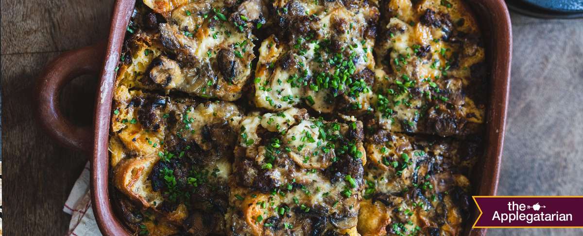 Sausage Mushroom Strata 1500x609