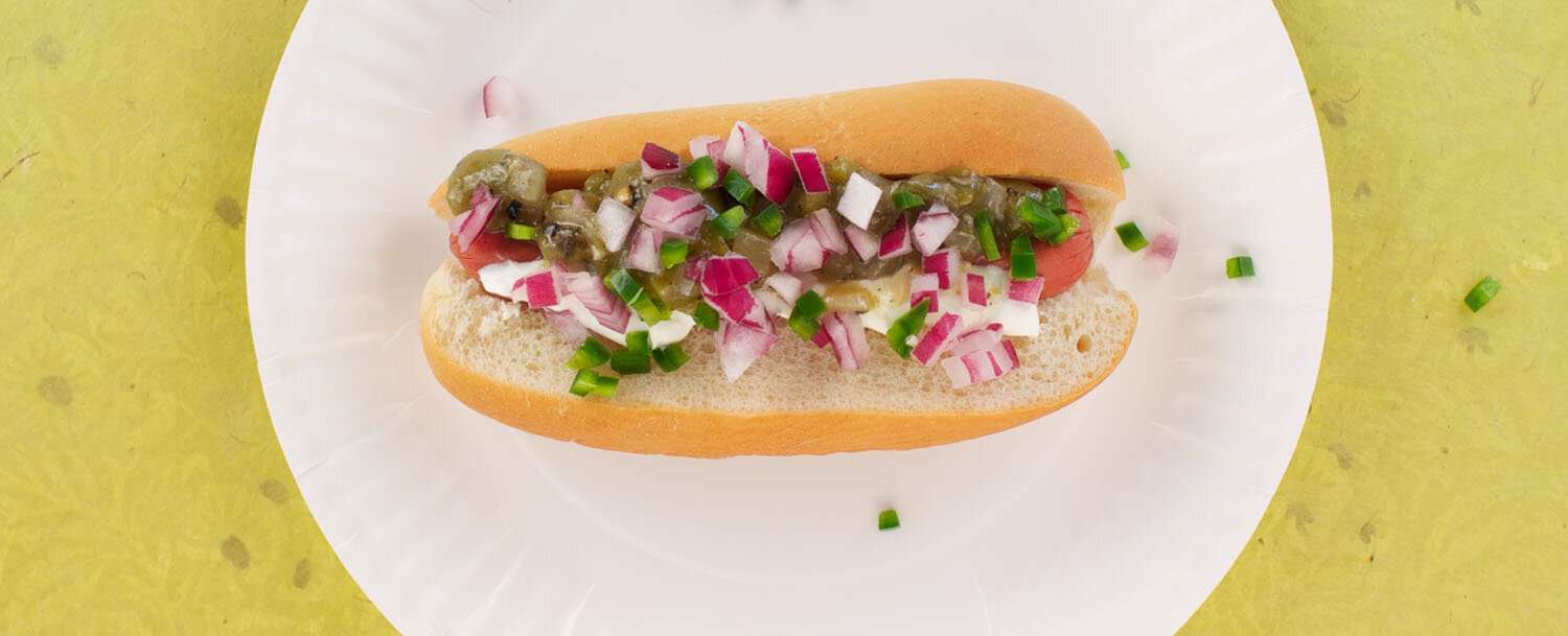 Hot dog with chilli and coriander salsa, Recipe